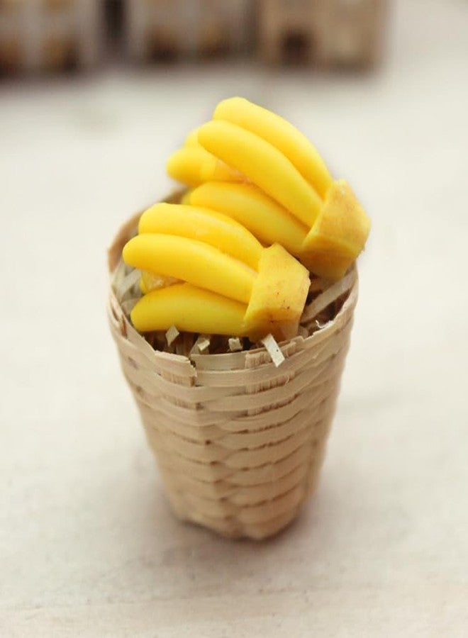 Jizlan Green Dollhouse Decoration Accessories, 1:12 Dollhouse Miniature Scene Model Fresh Fruit Basket (25 x 30 mm) - Image 3
